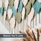 Large Macrame Wall Hanging Leaves - Chic Bohemian Handmade Woven Tapestry Wall Hanging Leaf Wall Art, Feather Boho Wall Decor for Living Room Nursery Bedroom, 39"W X 31"L (Sage Green, Green, Beige)